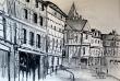 mon dessin sur papier, place Henri IV à Vannes